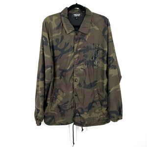 AMERICAN FIGHTER Men's Green Camo Lightweight Full Zip Windbreaker Jacket XL